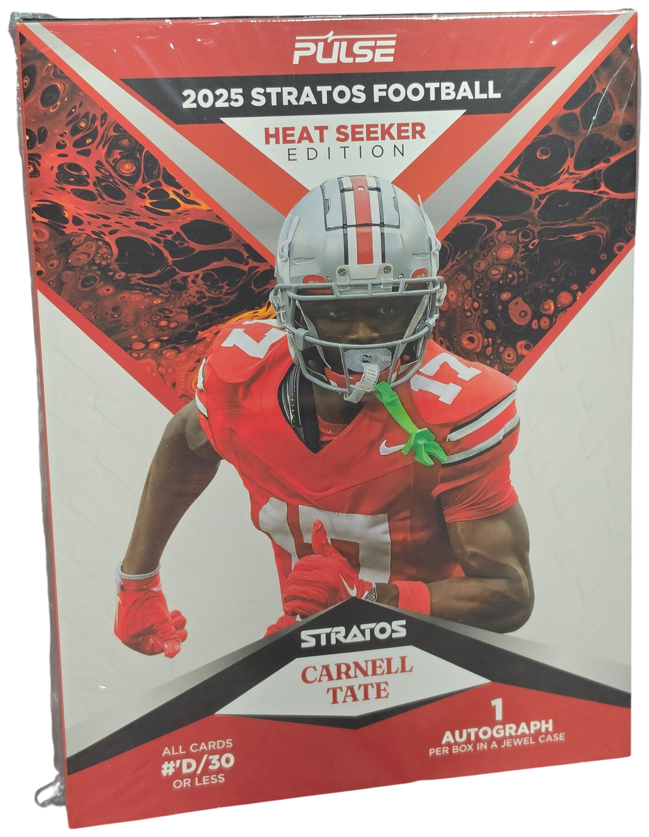 2025 Stratos Football Heat Seeker Factory-Sealed Box, 1 Autographed Card