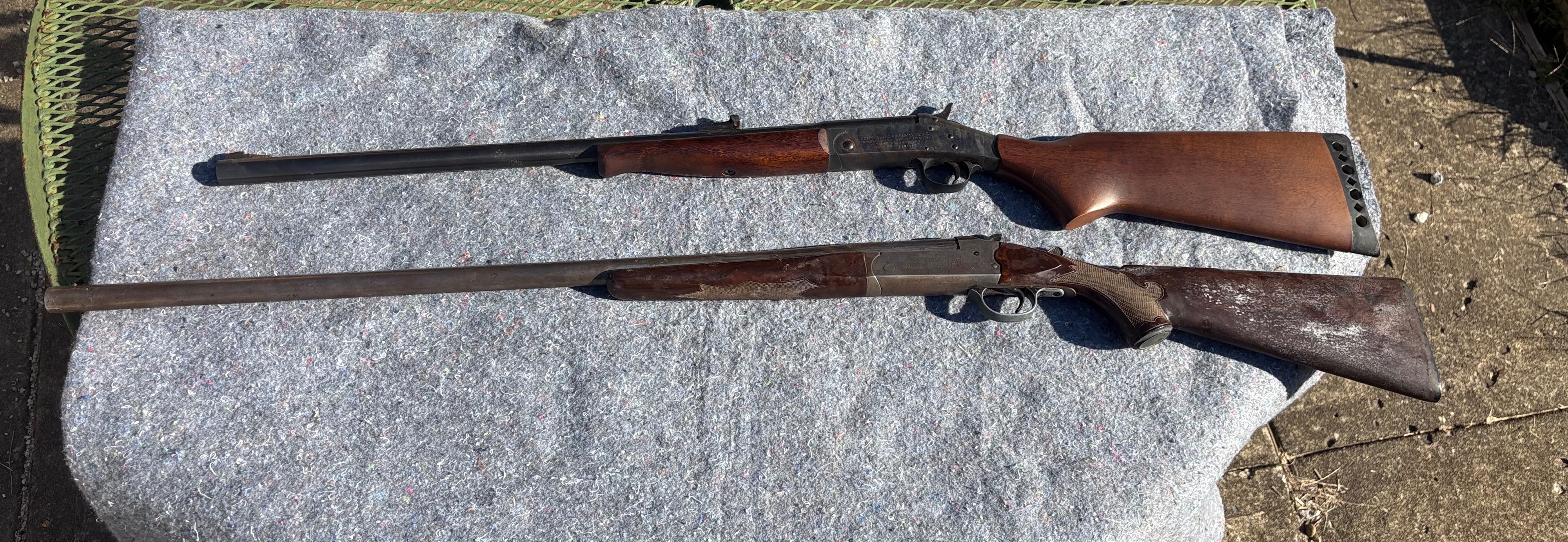 New England Firearms Pardner Tracker SB1 and J. Stevens Springfield Single Shot Shotguns 12 Gauge with 24 and 30 Inch Barrels