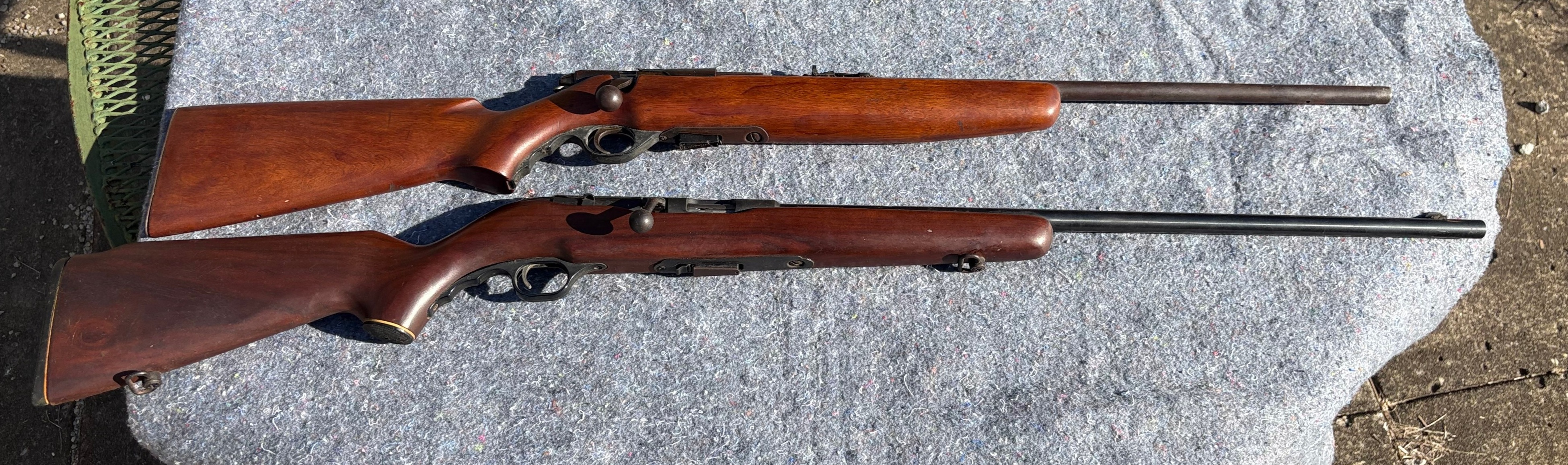 Two Rifles - O. F. Mossberg and Sons Model 42M-B and Model 640KA Chuckster Bolt Action 22LR