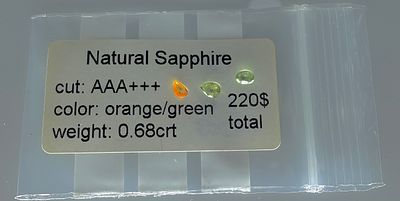 אבני ספיר בליטוש מיוחד 
צבע מהמם ונדיר יותר במשקל 0.68 קראט, טבעיות בבדיקה באחריות 
אבנים 