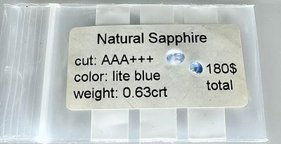 אבני ספיר בליטוש מיוחד 
צבע מהמם ונדיר יותר במשקל 0.63 קראט, טבעיות בבדיקה באחריות 
אבנים 