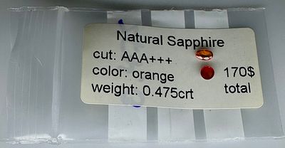 אבני ספיר בליטוש מיוחד 
צבע מהמם ונדיר יותר במשקל 0.475 קראט, טבעיות בבדיקה באחריות 
אבנים 