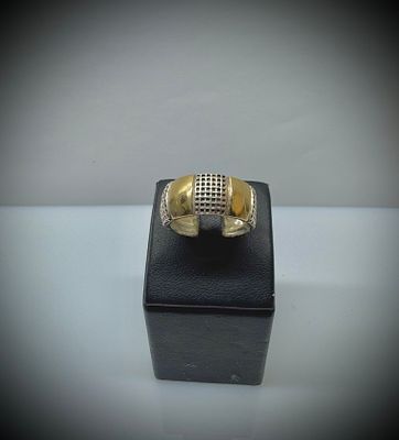 טבעת כסף חתומה 925 בשילוב זהב וינטג׳ משקל 8.5 גרם