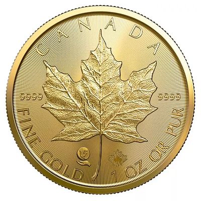 מטבע זהב "מייפל" (Maple Leaf) קנדי 
. טוהר: 24 קראט (0.9999 זהב טהור) 
משקל כולל: 31.103 גרם (1 