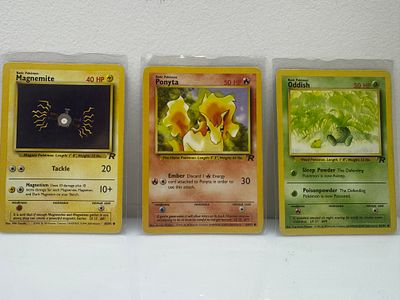 קלפי פוקימון וינטג׳ 
שנת 2000 
Team rocket 
מצבים מעולים וקשה מאוד להשגה 
לוט 3 קלפים מקוריים 