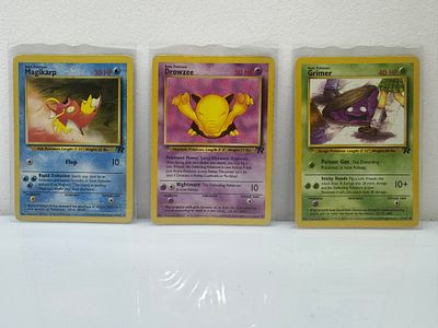 קלפי פוקימון וינטג׳ 
שנת 2000 
Team rocket 
מצבים מעולים וקשה מאוד להשגה 
לוט 3 קלפים מקוריים 