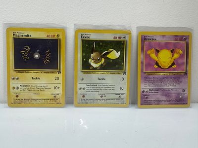 קלפי פוקימון וינטג׳ 
שנת 2000 
Team rocket 
מצבים מעולים וקשה מאוד להשגה 
לוט 3 קלפים מקוריים 