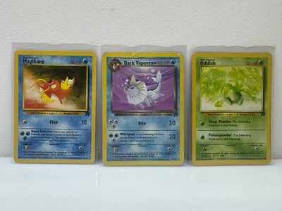 קלפי פוקימון וינטג׳ 
שנת 2000 
Team rocket 
מצבים מעולים וקשה מאוד להשגה 
לוט 3 קלפים מקוריים 