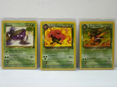קלפי פוקימון וינטג׳ 
שנת 2000 
Team rocket 
מצבים מעולים וקשה מאוד להשגה 
לוט 3 קלפים מקוריים 