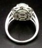 A New Sterling Silver and Green Prehnite Cabochon Filigree Design Ring Size S. The Crown Image - 3