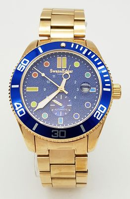 An Hand Assembled. Swann &amp; Edgar Gold Tone ‘Sports Prism Model’ Automatic Watch. 45mm Case. 