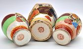 Three Vintage Hand-Painted Japanese Satsuma Vases. 13cm largest piece.Image - 3