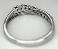 A 9K WHITE GOLD DIAMOND AND SAPPHIRE CROSSOVER RING. 1.5G. SIZE N. SC - 1030.Image - 4