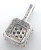 A 10K WHITE GOLD DIAMOND SET PENDANT - 1.3G. 18MM.Image - 1