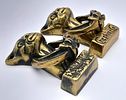 Two Antique Brass Cat Form Door Knockers. 8cm.Image - 1