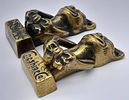 Two Antique Brass Cat Form Door Knockers. 8cm.Image - 2