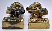 Two Antique Brass Cat Form Door Knockers. 8cm.Image - 3