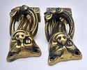 Two Antique Brass Cat Form Door Knockers. 8cm.Image - 4