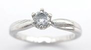 A PLATINUM DIAMOND SOLITAIRE RING - 0.21CT. 2.8G. SIZE K. SC - 1068.Image - 1