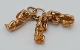 A 9K YELLOW 3 MONKEYS CHARM - HEAR NO EVIL, SEE NO EVIL AND SPEAK NO EVIL. 3.8G. SC- 1040.Image - 2
