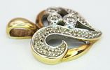 A 9K YELLOW GOLD DIAMOND SET HEART PENDANT / CHARM. 1.1G. 18MM.Image - 2