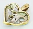 A 9K YELLOW GOLD DIAMOND SET HEART PENDANT / CHARM. 1.1G. 18MM.Image - 3