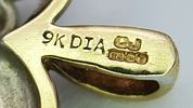 A 9K YELLOW GOLD DIAMOND SET HEART PENDANT / CHARM. 1.1G. 18MM.Image - 5