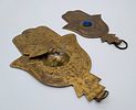 Two antique, Hand of Fatima, Wall Hanging Amulets, nice engraved patterns. 17cm and 13cm.Image - 2