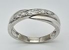 A 9K WHITE GOLD DIAMOND SET CROSSOVER RING. 2.4G. SIZE L. SC - 1017.Image - 1