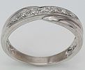 A 9K WHITE GOLD DIAMOND SET CROSSOVER RING. 2.4G. SIZE L. SC - 1017.Image - 3