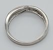 A 9K WHITE GOLD DIAMOND SET CROSSOVER RING. 2.4G. SIZE L. SC - 1017.Image - 4