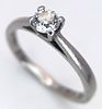 A PLATINUM SOLITAIRE DIAMOND RING, 0,25CT DIAMOND WEIGHT, 3.5G TOTAL WEIGHT, SIZE J. REF: PWN3308Image - 1