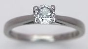 A PLATINUM SOLITAIRE DIAMOND RING, 0,25CT DIAMOND WEIGHT, 3.5G TOTAL WEIGHT, SIZE J. REF: PWN3308Image - 2