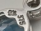A 9K WHITE GOLD DIAMOND AND AQUAMARINE PENDANT. 1G. SC-1042.Image - 4