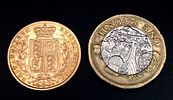 An 1872 Queen Victoria, 22K Gold Full Sovereign Coin. Shield back. Melbourne mint. EF grade but Image - 2
