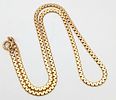 A 9K yellow gold flat banana chain necklace, 9.7g total weight, 16” total length. Ref: 1784IImage - 2