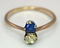 A 18K yellow gold diamond and sapphire ring, 0.25ct diamond weight, 0.24ct sapphire weight Image - 3
