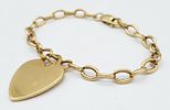 A 9K yellow gold heart charm bracelet, approx 18.5cm in length, 12.7g total weight. Ref: 1960IImage - 2