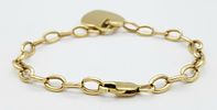 A 9K yellow gold heart charm bracelet, approx 18.5cm in length, 12.7g total weight. Ref: 1960IImage - 4