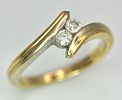 An 18k yellow gold diamond crossover ring, 0.10ct diamond weight, 3.3g total weight, size K1/2. Image - 2