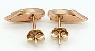 A pair of 14K yellow gold abalone stud earrings, 2.7g total weight. Ref: 1220IImage - 1