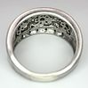 A 9k white gold, decorative diamond floral ring, 7g total weight, 0.09ct diamond weight, size Image - 4