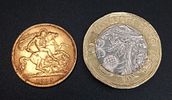 A 1915 King George, 22K Gold Half Sovereign Coin. A/S 1291.Image - 2
