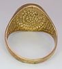 A 9k yellow gold diamond oval signet ring. 5.3g total weight. 0.01ct diamond weight. size X. Image - 3