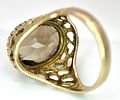 A 9k yellow gold Smokey quartz ring - 1.5cmx1.2cm quartz size. 5.4g total weight. Size M. SH1912I.Image - 4