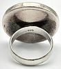 A vintage 925 silver ring featuring a circular shell inlay. Ring size: K&frac12;. Total weight: Image - 4