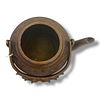 An antique Chinese Qianlong Bronze Dragon and Phoenix Teapot. Patinated bronze featuring raised Image - 4