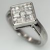 An 18K White Gold Diamond Ring. Princess and baguette cut diamonds - 0.47ctw, 4g total weight. Image - 2