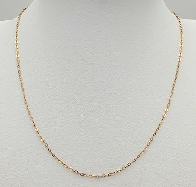 Classic 9 CARAT GOLD FINE CHAIN NECKLACE. 0.95 grams. 40 cm.