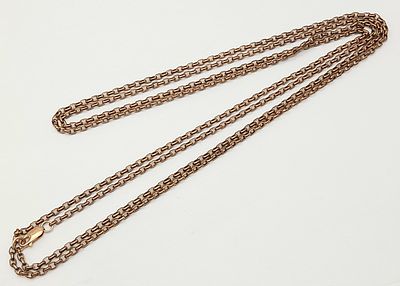 A 9K Rose Gold Rope Length Chain necklace. 140cm. 22.68g.
